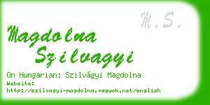 magdolna szilvagyi business card